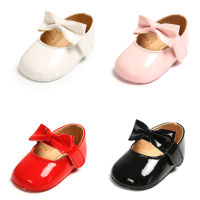 ทารกแรกเกิดรองเท้าเด็กทารกรองเท้า PU Anti-Slip Bowknot คลาสสิกชุดเจ้าหญิงรองเท้า First Walker เด็กวัยหัดเดิน Crib รองเท้ารองเท้าแตะ...