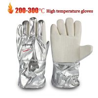 200-300 degree High temperature gloves Palm Aramid Back of hand Aluminum foil protective gloves kitchen safety gloves