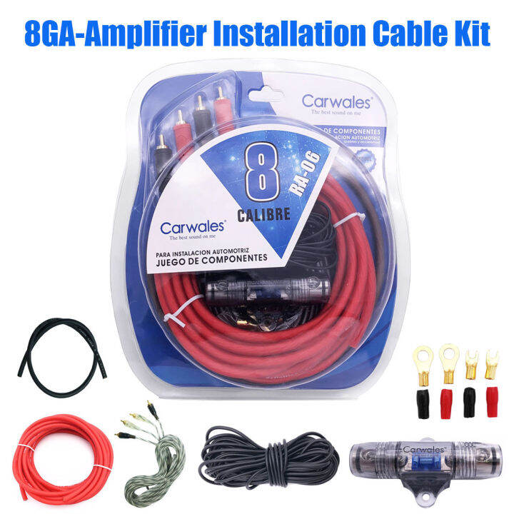 8GA Car Audio Wire Wiring Kit Car Speaker Woofer Cables Car Power ...