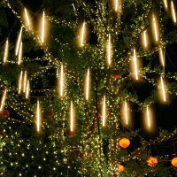 1234ชุด LED ฝนดาวตก String ไฟ Fairy Garden Decor ตกแต่งต้นคริสต์มาสกลางแจ้ง Street Garland โคมไฟ Navidad New