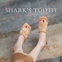 Sharks tooth รองเท้าแตะส้นหนา รองเท้าแตะ เปิดนิ้วเท้า สวมสบาย (ไซส์ 35-40) JLSX326