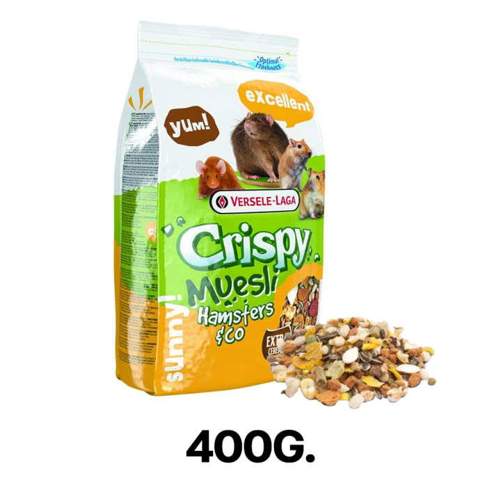 crispy-muesli-400g-1-kg-อาหารแฮมเตอร์-อาหารหนูตะเภา-แกสบี้-เหมาะแฮมเตอร์ทุกสายพันธ์-hamster-guinea-pig