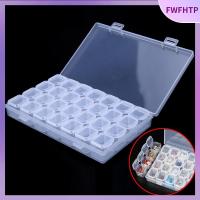 FWFHTP 28 สล็อต ชัดเจน ปรับได้ เล็บ Rhinestones Organizer เคสลูกปัด กล่องเก็บของ เครื่องประดับ