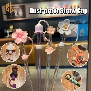 2020 New 27cm Starbucks Straw Dust Cap Cherry Blossom Plug Straw Cover  Topper