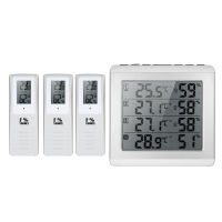 LCD Digital Wireless Indoor/Outdoor Thermometer Hygrometer Four-channel ℃/℉ Temperature Humidity Meter with 3 Outdoor Transmitter Comfort Level