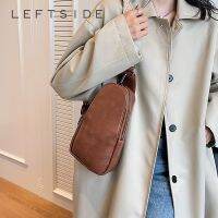 LEFTSIDE Retro Solid Color Leather Crossbody Bags for Women 2023 Luxury Designer Korean Fashion Female Underarm Handbags