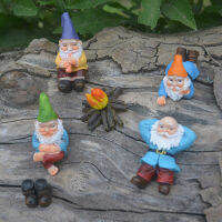 UEETIQ【Hot Sale】 1 ชุดขนาดเล็ก Gnome เครื่องประดับสวน Mini Dwarf Decors เรซิ่นรูปปั้นแคระสวนภูมิทัศน์ Decors