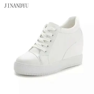 Wedge heel sneakers on sale black