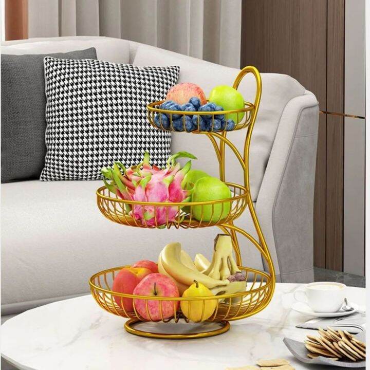 WOWOFruit Plate Snack Rack Dining Table Storage Rack Living Room