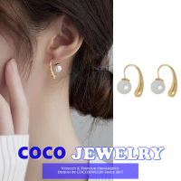 COCOJEWELRY ยุโรปและอเมริกาใหม่ที่เรียบง่ายมุกฝรั่งเศสต่างหู