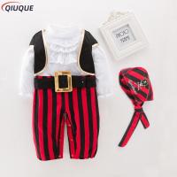 Pirate Captain Cosplay Costume Baby Romper Boys Bodysuits Christmas Fancy Clothes Halloween Costumes Kids Children Jumpsuits