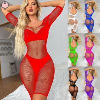 【On Clearance】Sexy Women Bodycon Mini Dress Fishnet See Through Babysuit Nightwear Clubwear