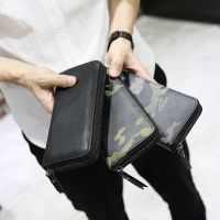 「Layor wallet」กระเป๋าเงินคลัทช์กระเป๋าผู้ชาย,กระเป๋าเงินกระเป่าสตางค์ความจุใหญ่กระเป๋าถือแบบยาวสำหรับใส่บัตรมีซิป Dompet Pengait คลัทช์ผู้ชาย