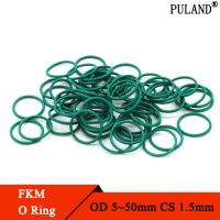 20pcs CS1.5mm OD 5 50mm Green FKM Fluorine Rubber O Ring Sealing Gasket Insulation Oil High Temperature Resistance Green