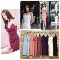 Maya-fashion เสื้อผ้าผู้หญิง Dressออกงาน สีชมพู แดง ฟ้า กรม ดำ ขาว พร้อมส่ง