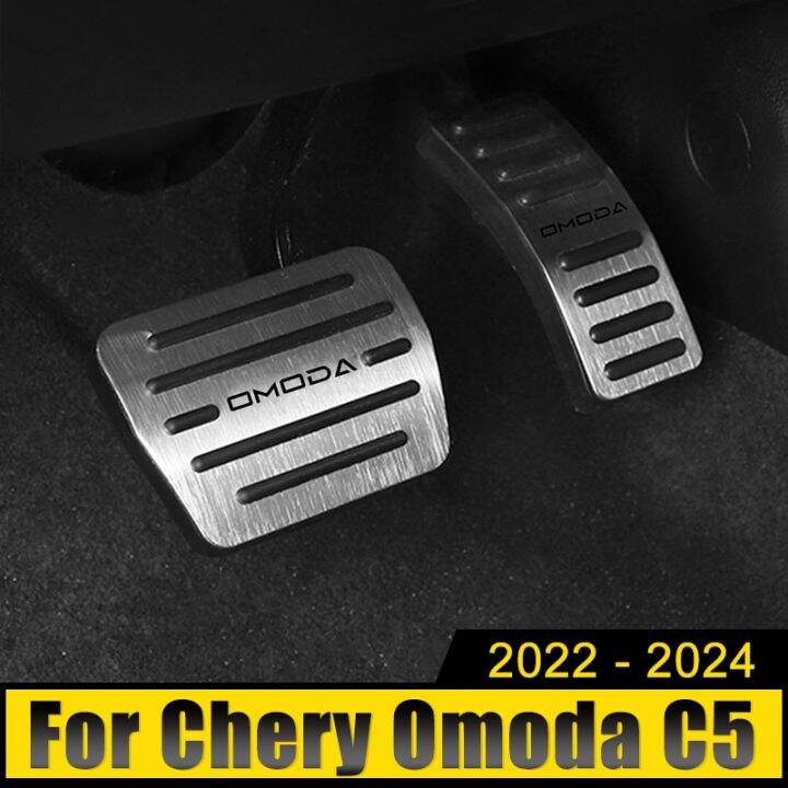 สำหรับ-chery-omoda-c5-2022-2023-2024คันเร่งรถอะลูมิเนียมอัลลอยด์แป้นเบรกแบบใช้แก๊สอุปกรณ์เสริมกันลื่น