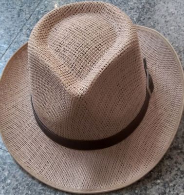 หมวกทรงคาวบอย หมวกปานามา งานสวย เท่ๆตรงปก งานไทยเท้ ขนาด 57-59 ใส่ได้ไม่อับไม่ร้อน ใส่สบาย ระบายอากาศดี ปีกวัดด้านข้าง 6cm.