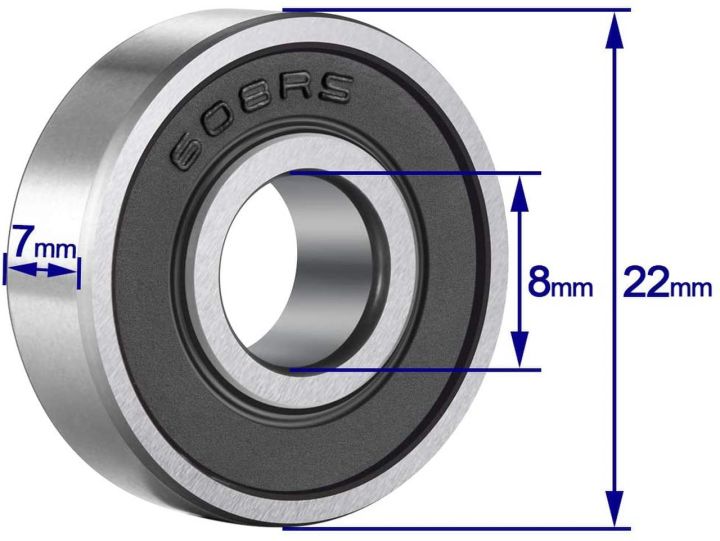 ล้ออุปกรณ์เพลา-abec-9สกู๊ตเตอร์สเก็ต8x22x7มม-10ชิ้น-สเกตบอร์ดประสิทธิภาพสูงตลับใส่ล้อ2rs-608