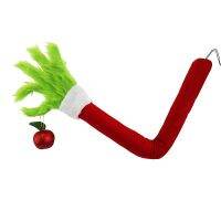 （A VOGUE）◇۞✶ 2023 Christmas Grinch Arm Tree Decoration Green Hair Monster Spirit Handbell Flower Pendant