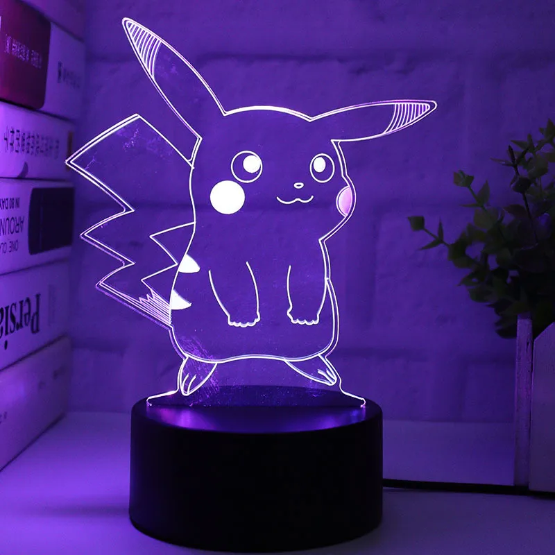 Anime japonês LED Neon Light para decoração de parede, Pokemon, Pikachu,  sinal de exibição, nome personalizado adorável, lâmpada para festa -  AliExpress