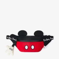 MOUMOU # Disney กระเป๋า Crossbody ของมิกกี้กระเป๋าสะพายข้างเด็กการ์ตูนมิกกี้น่ารักเมาส์ผ้าใบเด็กแฟชั่นมินิกระเป๋าคาดเอว