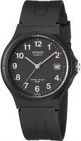 Casio Unisex MW59-1BV Black Resin Quartz Watch with Black Dial