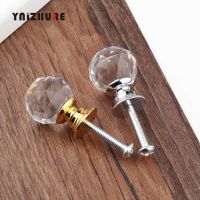 ♟☼☋ YNIZHURE 20mm Crystal glass ball Design Knobs Cupboard Pulls Drawer Knobs Kitchen Cabinet Handles Furniture Hardware 1PCS