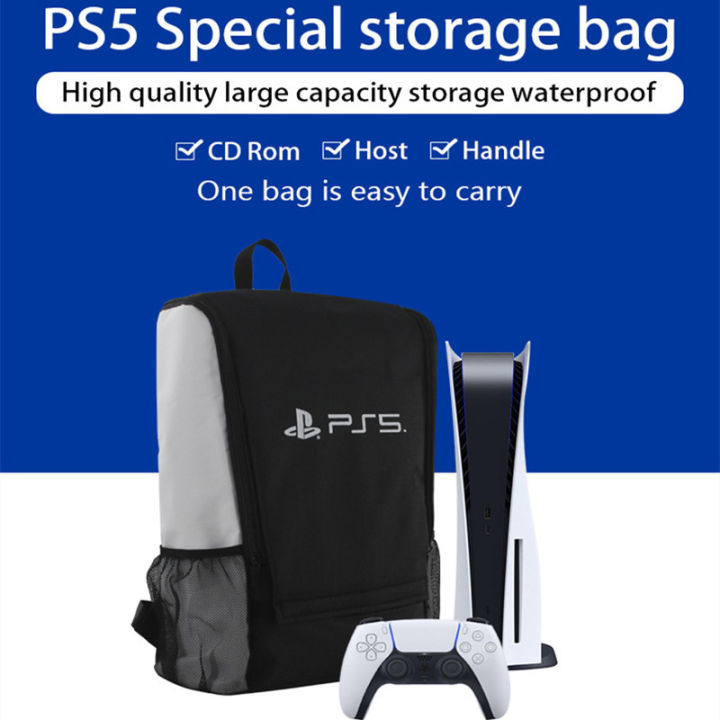 zp-game-console-backpack-travel-carrying-case-storage-bag-compatible-for-ps5-host-game-controller-accessories