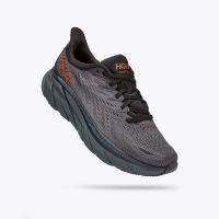 2023 legit Hoka Women Clifton 8 Running Shoes - Anthracite / Copper