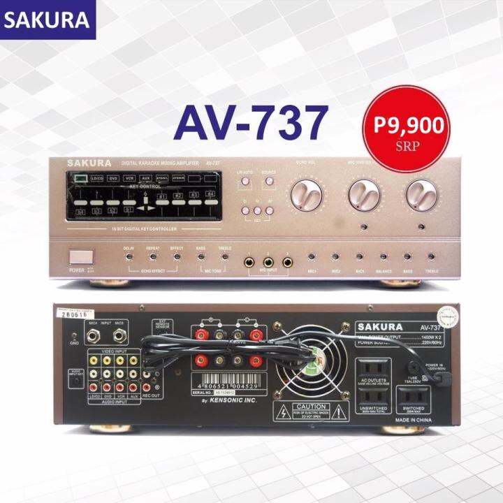 Sakura AV-737 1400W X 2 Stereo Echo Mixing Amplifier | Lazada PH