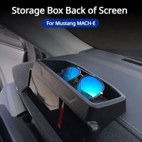 For Mustang Mach-E Back Of Screen Storage Box Sunglasses Tissue Tidying Non-Slip Silicon Pad Car Accessories For Ford MACH-E