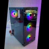 ?6พัดลม RGB VENUZ VC-1818G Tempered Glass CASE (เคส)  ATX with RGB LED lighting Fan x6 TG x2