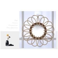 1PCS Rattan Innovative Art Decor Round Makeup Mirror Dressing Bedroom Bathroom Wall Hanging Mirrors Home Craft Photo Tool J9K