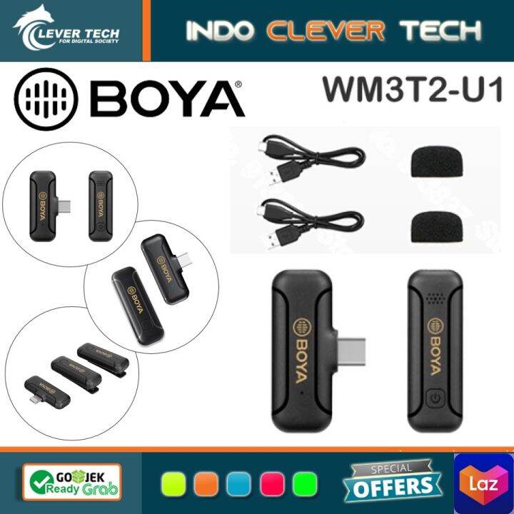 Boya BY-WM3T2-U1 Mini 2.4GHz Wireless Microphone Type-C Connector ...