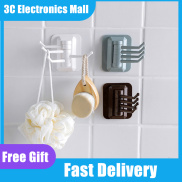 Rotating Nail Free Wall Hooks Towel Hanger for Kitchen Bathroom Storage