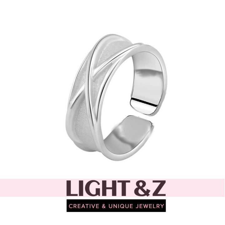 LIGHT &amp; Z เกาหลีรุ่นออกแบบสร้างสรรค์ผู้หญิงเวลาและพื้นที่รูปแบบแฟชั่นแหวนที่เรียบง่ายทุกวันจับคู่เครื่องประดับแฟนสาวของขวัญวันเกิด