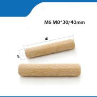 20/50/100pcs M6/8/x30/40mm Wooden Dowel Cabinet Drawer Round Fluted Wood Craft Pins Rods Set Furniture Fitting wooden dowel pin