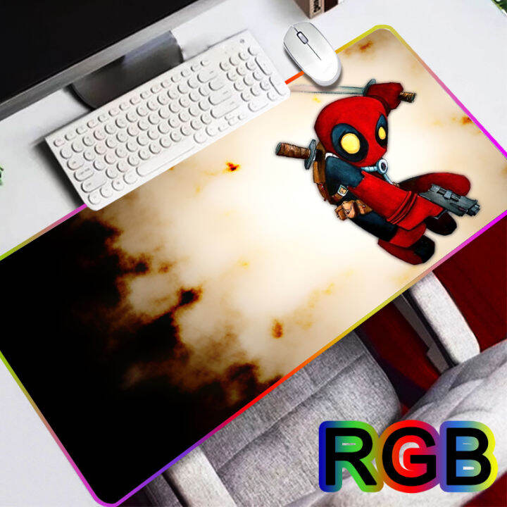 RGB Marvel Large Mouse Pad Marvel Gaming Mousepad LED Mouse Mat Gamer