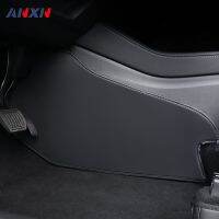 Soft Leather Center Console Side Protector Guard And Rear Door Sill Scuff Plate For 2021-2023 Tesla Model Y Model 3 Accessories