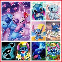 ◊ Disney Embroidery Fabric Lilo Stitch White Canvas Counted Cross Stitch Cartoon New Arrival Unprinted Home Decoration
