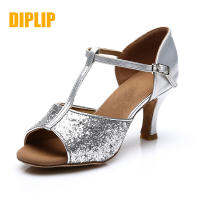 DIPLIP Salsa รองเท้าเต้นรำละตินสำหรับผู้หญิงสาวแทงโก้ห้องบอลรูมเต้นรำรองเท้าส้นสูงรองเท้าเต้นรำนุ่ม57เซนติเมตรรองเท้าเต้นรำบอลรูม