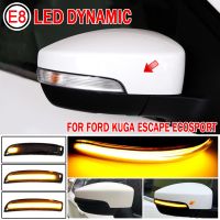 2pcs Dynamic Blinker LED Turn Signal Lights Smoked Flowing Rear View Mirror Lights Indicator For Ford Kuga Ecosport 2013-2019