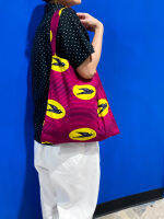 【OHB−65M】African batik one handle bag (Pink bird)