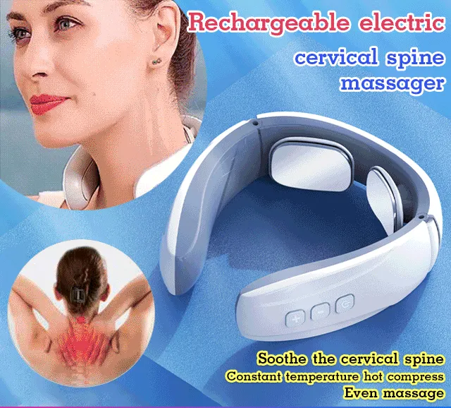 Super Life Rechargeable Electric Pulse Cervical Spine Massager Kneading And Neck Protection 9800