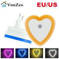 ETXVnnZzo LED Night Light Lamp Bulbs Mini Heart Nightlight Smart Light Sensor EU US Plug 110V-240V Universal Room Home Corridor