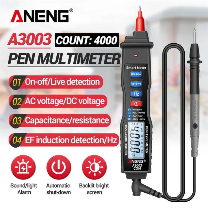 aneng-a3003-digital-multimeter-pen-type-meter-4000-counts-non-contact-ac-dc-voltage-resistance-capacitance-hz-tester-tool