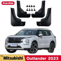 บังโคลนหน้าสำหรับ Mitsubishi Outlander 2022 2023บังโคลนที่ปัดโคลนแผ่นกันกระเซ็นล้อหลังบังโคลนรถอุปกรณ์ตกแต่งรถยนต์4ชิ้น