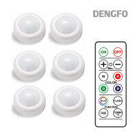 6PCS DENGO DECOR Remote Under Cabinet 16Color Changed LED Wireless Dimmable Night Light For Home Bedroom Closet Kitchen Wardrobe