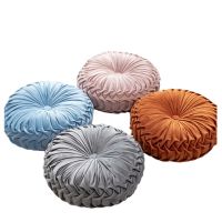 Nordic Cushion Round Solid Color Office Everything Back Pillow Handmade Pleated Floor Throw Pillow