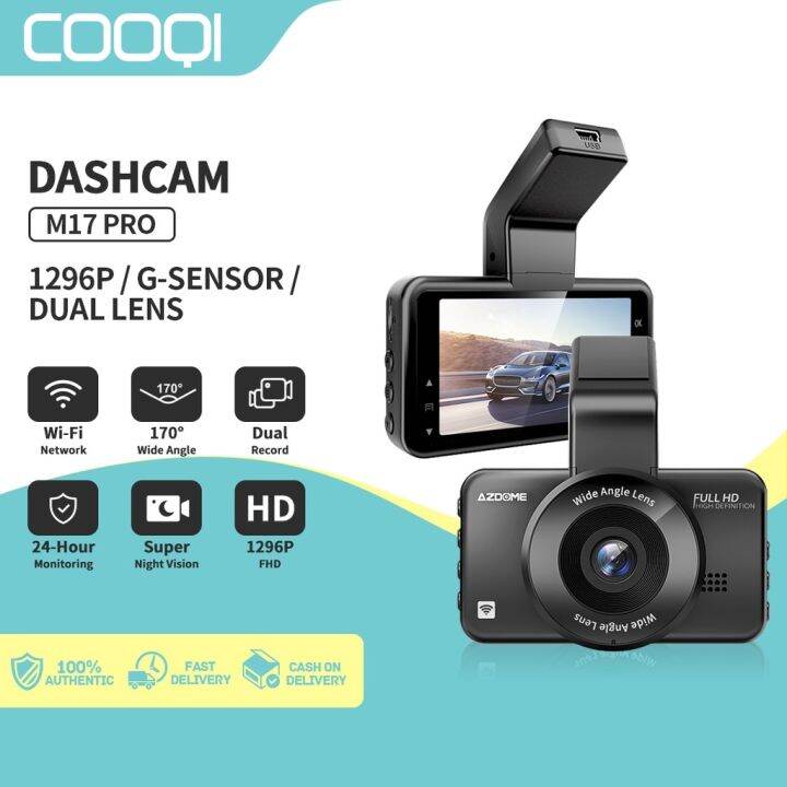 COOQI AZDOME M17 Pro Dash Cam 1296P HD for Car 3 IPS Screen ADAS WIFI ...